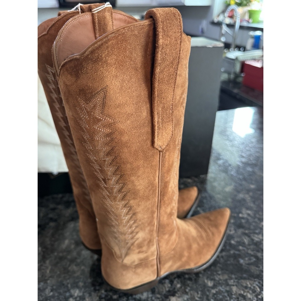 KEMO SABE GRIT COGNAC FOX SUEDE JENNY$1295 NWB Sz 9.5 Ladies Cowboy Boots - Picture 7 of 16